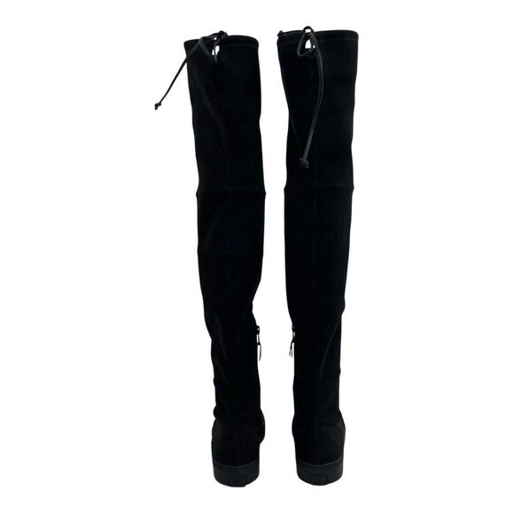 Stuart Weitzman Size 5 Playtime OTK Over The Knee Boots Black Suede Minimalist - Picture 5 of 8